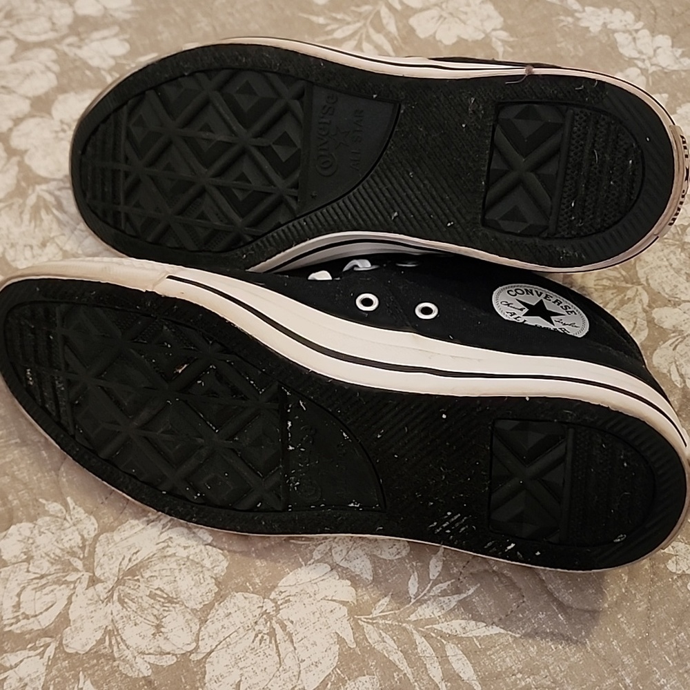 Converse Black and White High Top Sneakers - Picture 6 of 7